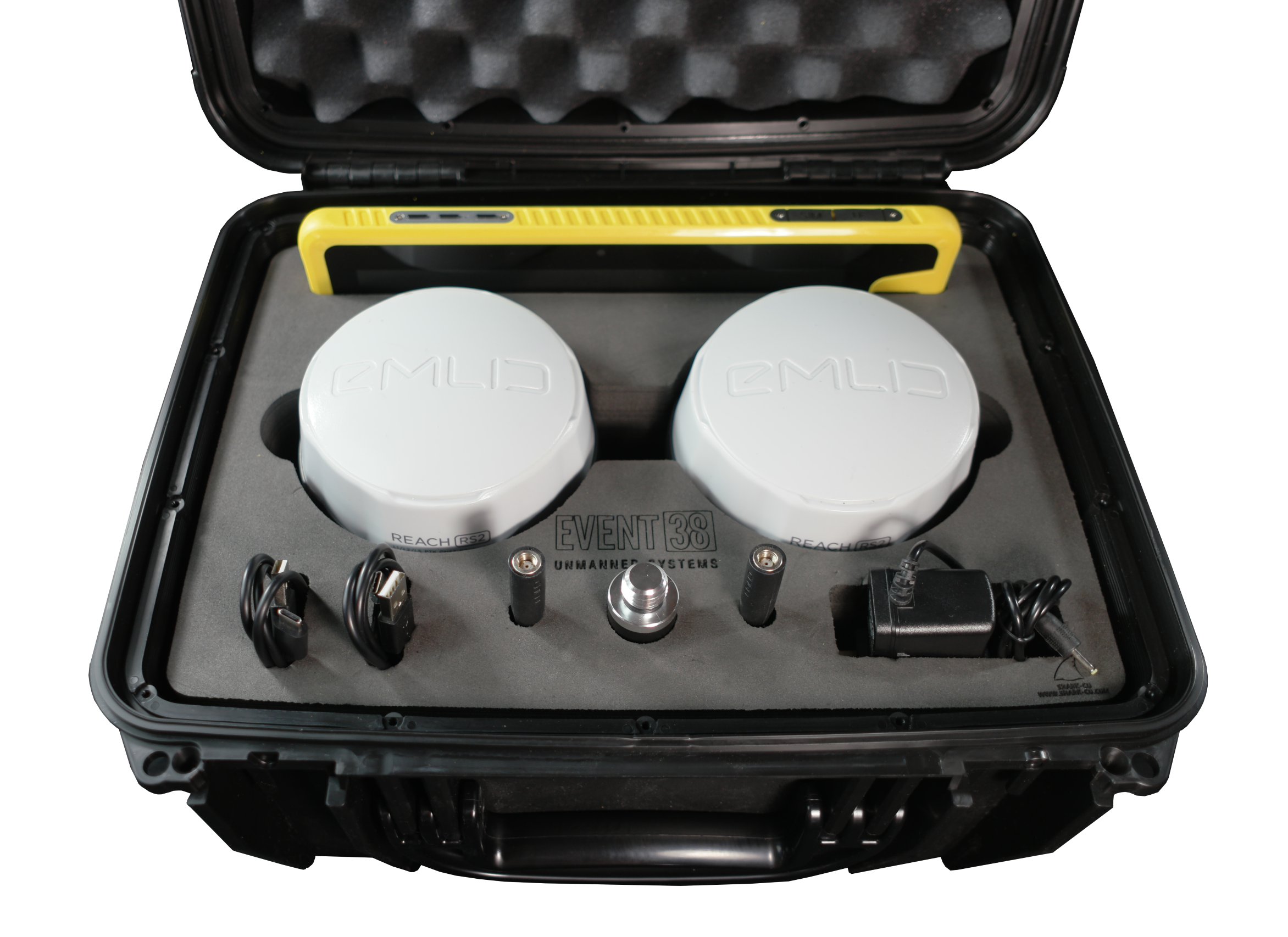 Emlid Reach RS2 inside carrying case