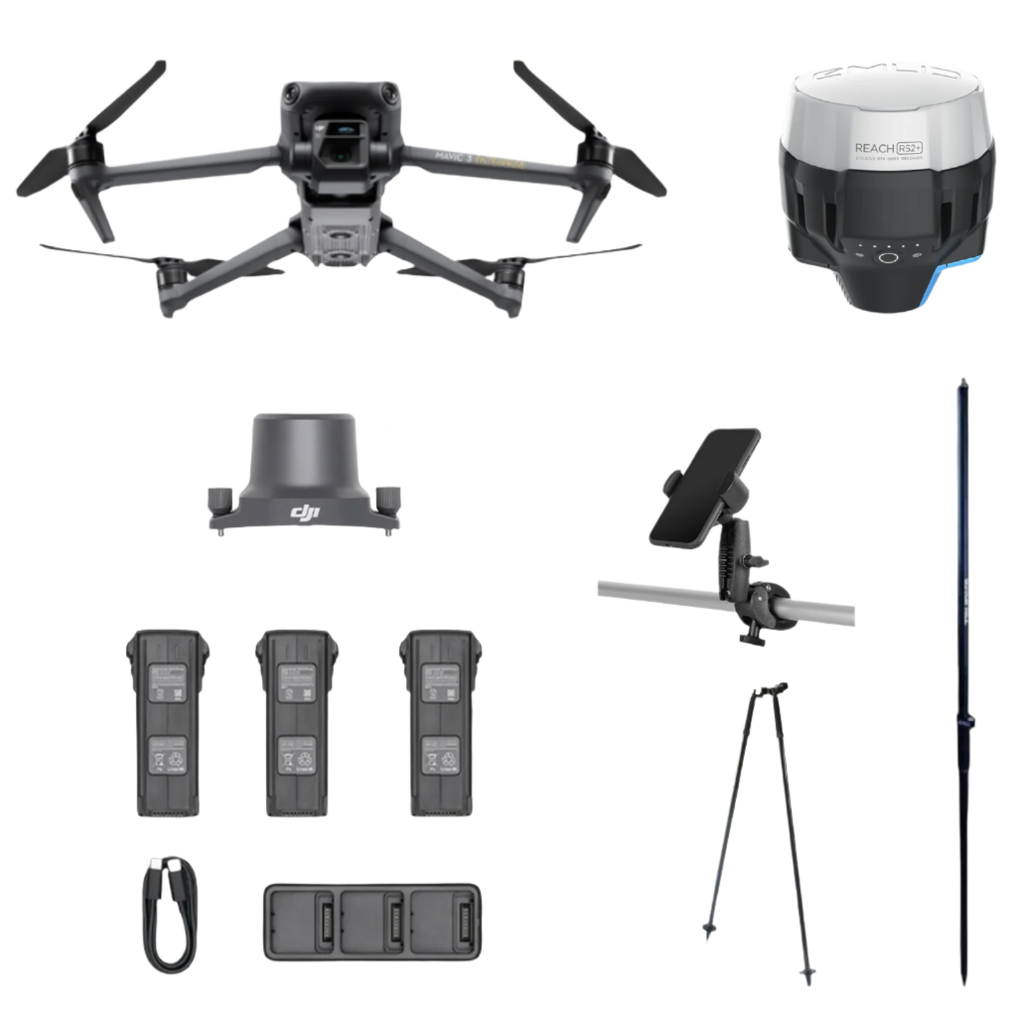 Mavic 3E RTK Kit for NTRIP + RS2 for GCPs